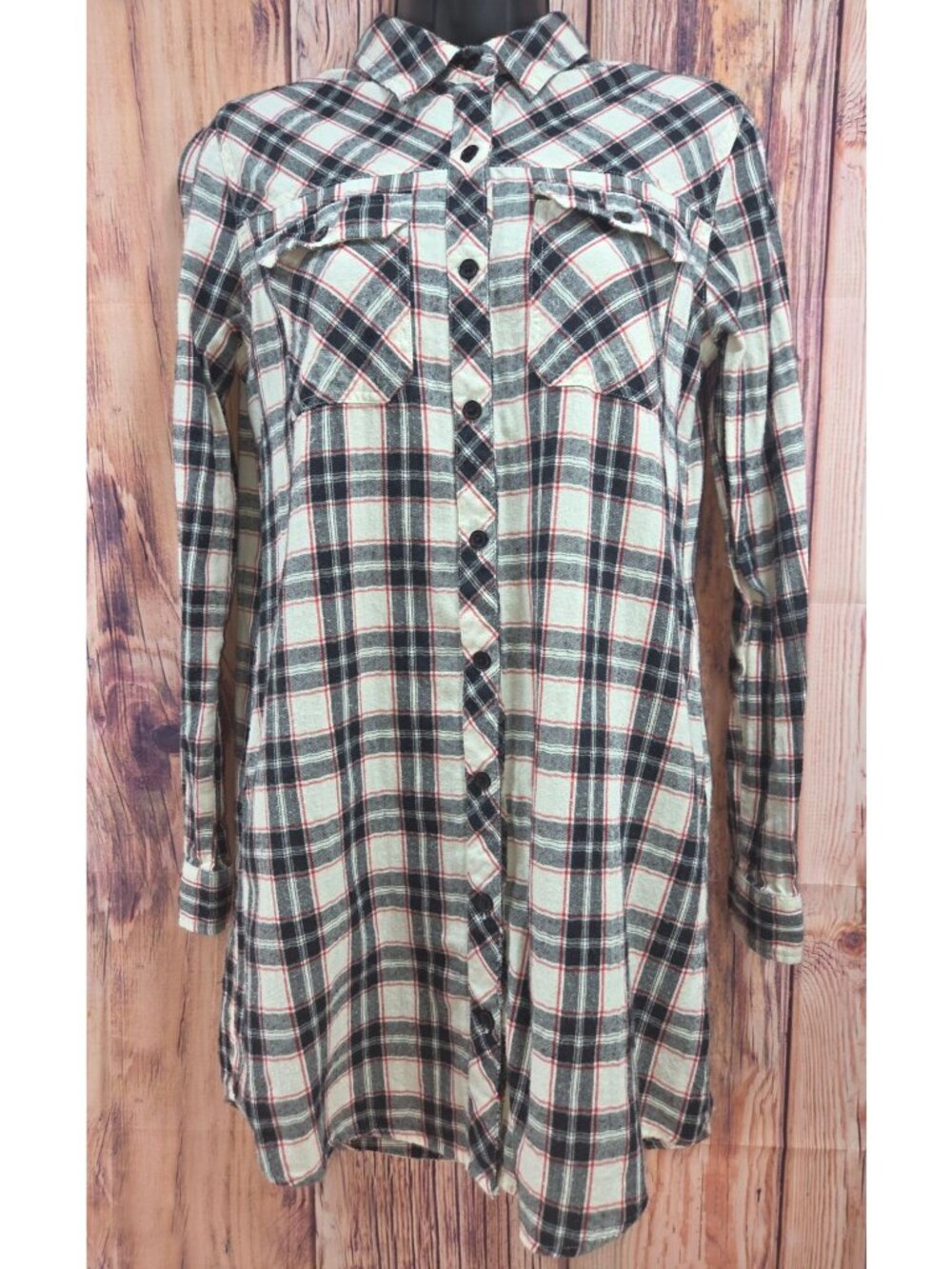 Girl Krazy By Krazy Kat Plaid Long Sleeve Tunic Small